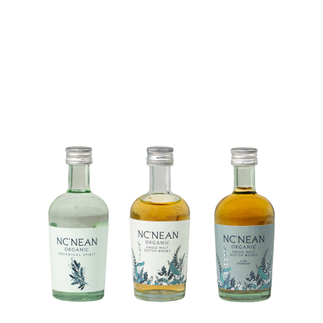 NC'NEAN - Trio Miniflaschen - Organic Single Malt Scotch Whisky, Cask Strength und Botanical Spirit